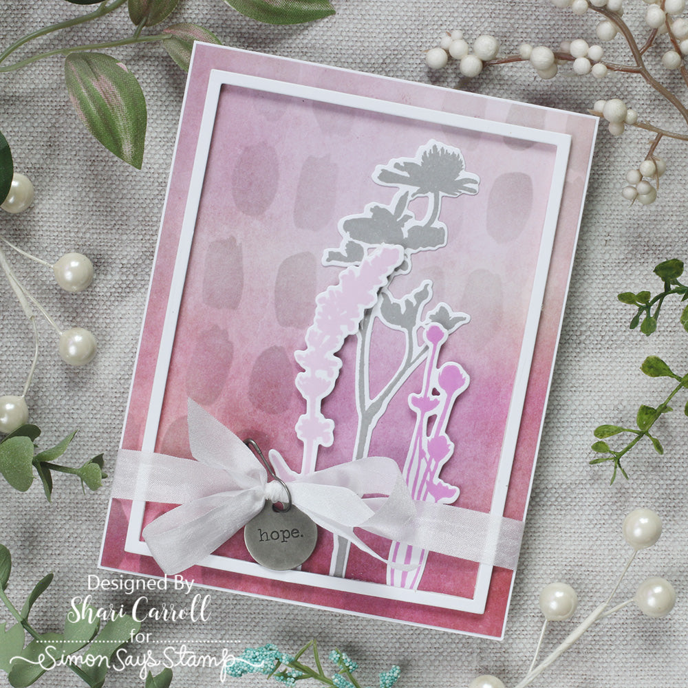 Tim Holtz Wildflowers Stamps with Simon Says Stamp Dies Bundle setwf25 Hope Card | color-code:ALT01