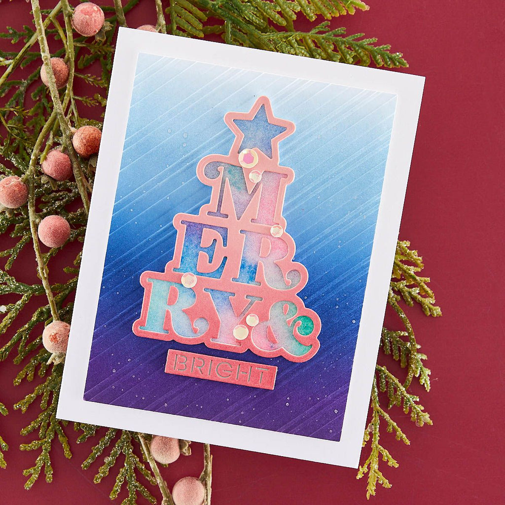 ses-055 Spellbinders Peppermint Stripes Embossing Folder merry and bright