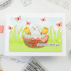 Waffle Flower Basketful of Bunny Duo Die-n-stencil and Basket Base Die Set somebunny loves you