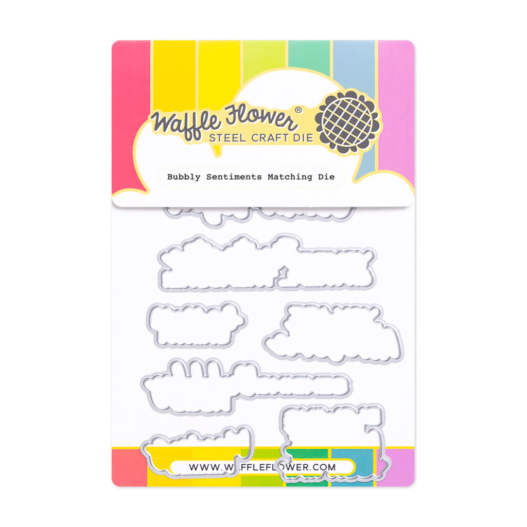 Waffle Flower Bubbly Sentiments Matching Dies 422466