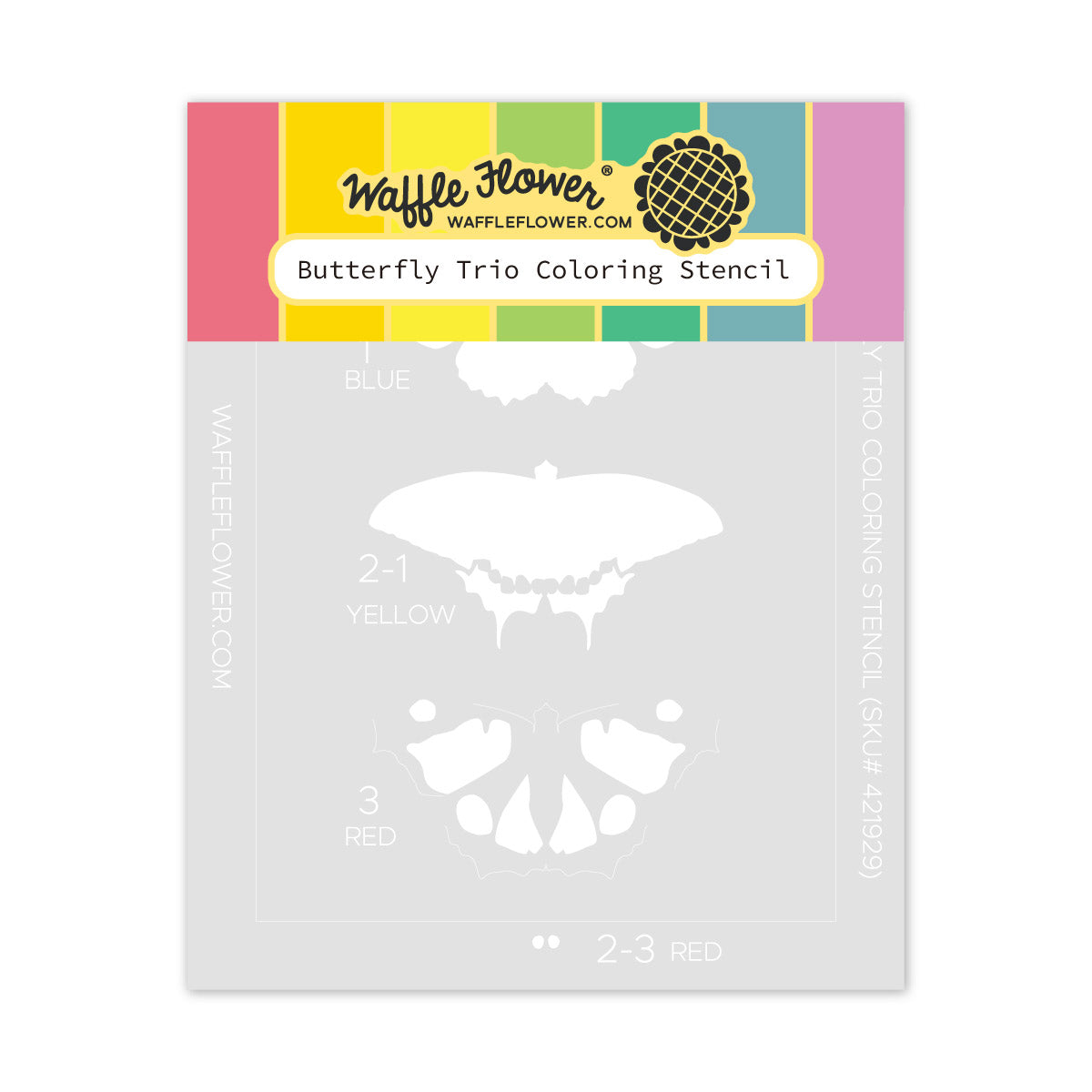 Waffle Flower Butterfly Trio Coloring Stencil 421929