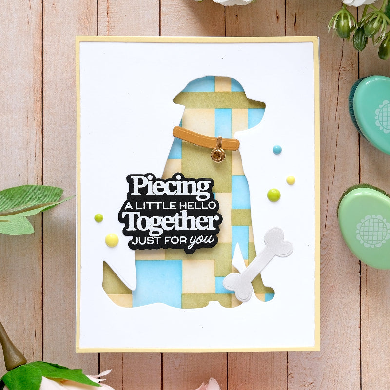 Waffle Flower Cat and Dog Silhouette Die Set hello