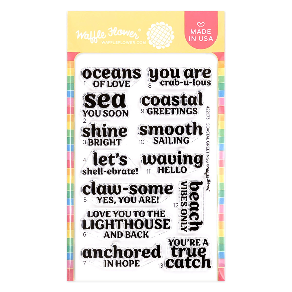 Waffle Flower Coastal Greetings Clear Stamps 422073