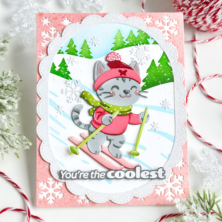 Waffle Flower Cool Cat Die-n-stencil 422277 snowflakes