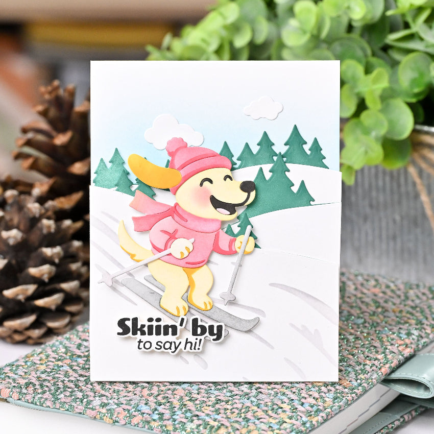 Waffle Flower Cool Pup Die-n-stencil 422278 snow