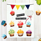 Waffle Flower Cupcake Background Coloring Stencil and Die Set birthday cheer card