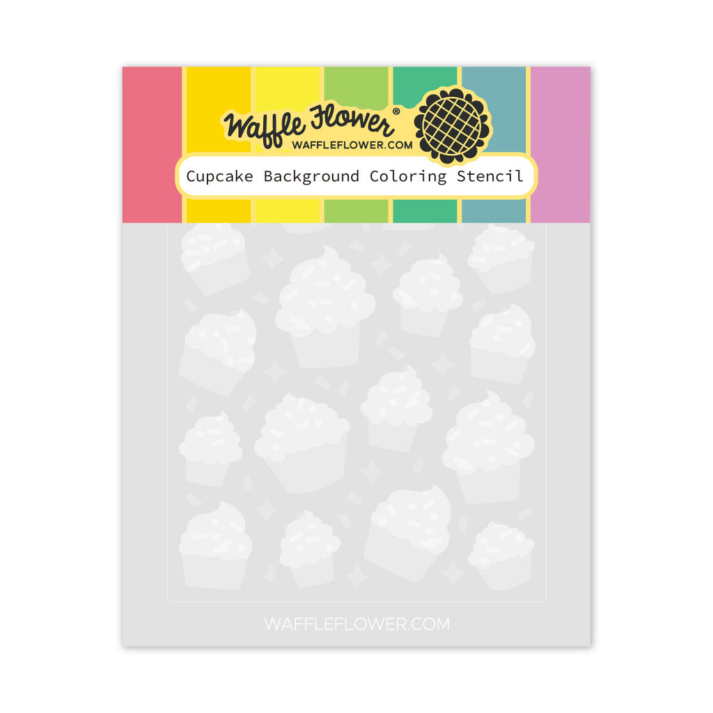Waffle Flower Cupcake Background Coloring Stencils 421977