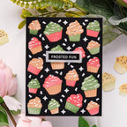 Waffle Flower Cupcake Background Texture Die 421978 frosted fun card