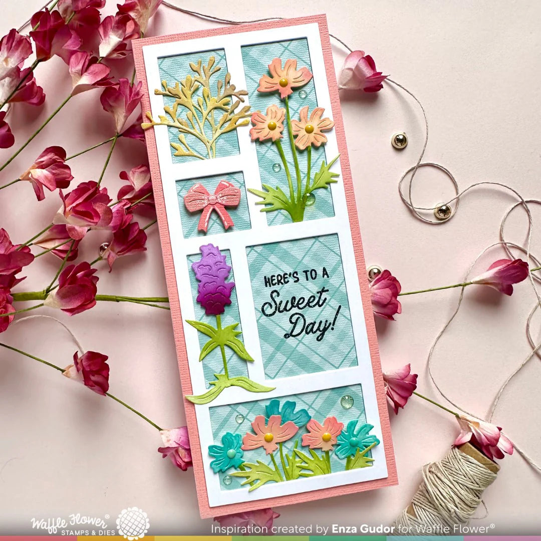 Waffle Flower Dry Flowers Dies 422004 plaid