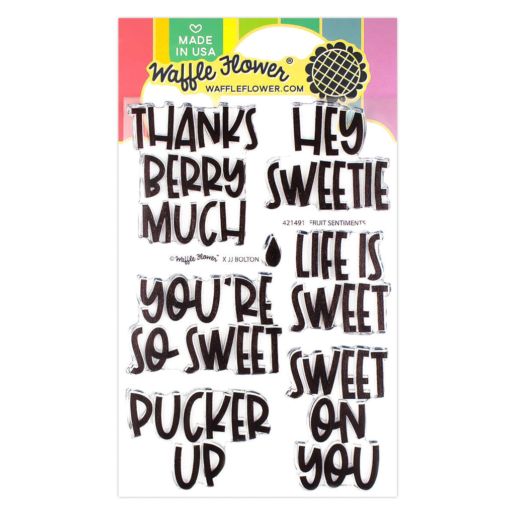 Waffle Flower Fruit Sentiments Clear Stamps 421491