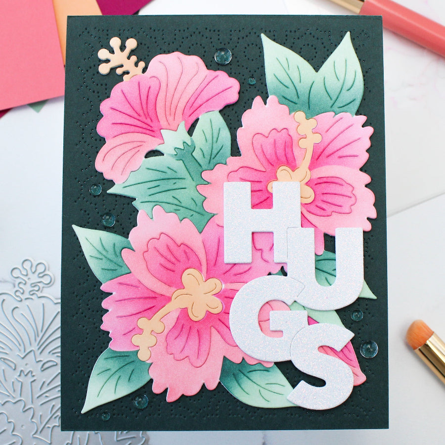 Waffle Flower Hibiscus Cluster Stencil 422193 hugs