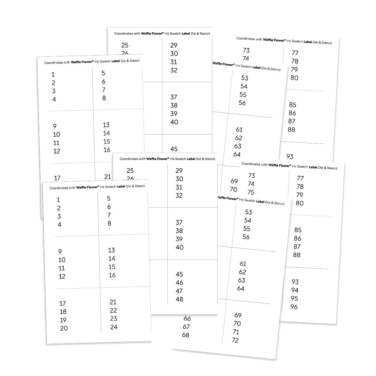 Waffle Flower Ink Swatch Label Cardstock Sheets wfp2508a