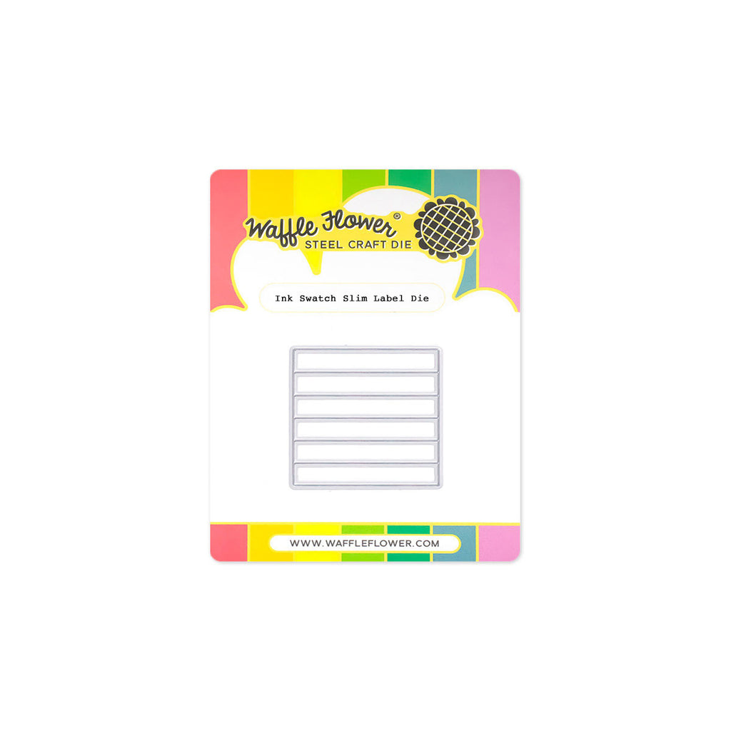 Waffle Flower Ink Swatch Slim Label Die and Stencil Set image 1