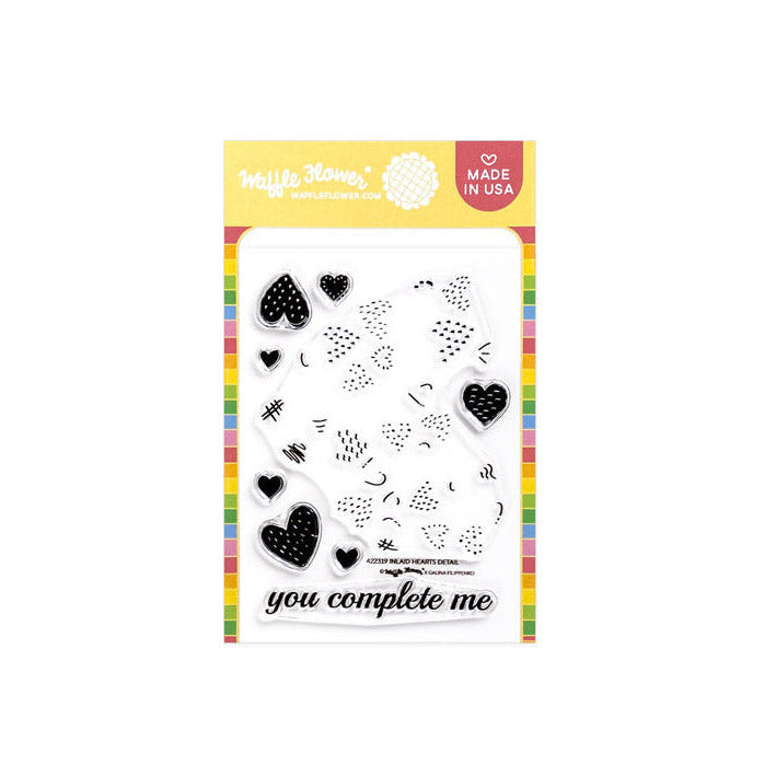 Waffle Flower Inlaid Hearts Detail Clear Stamps 422319