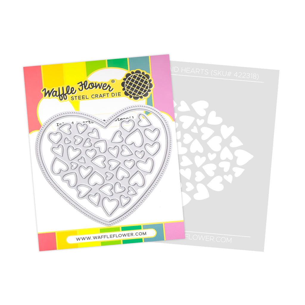 Waffle Flower Inlaid Hearts Die-n-stencil 422318