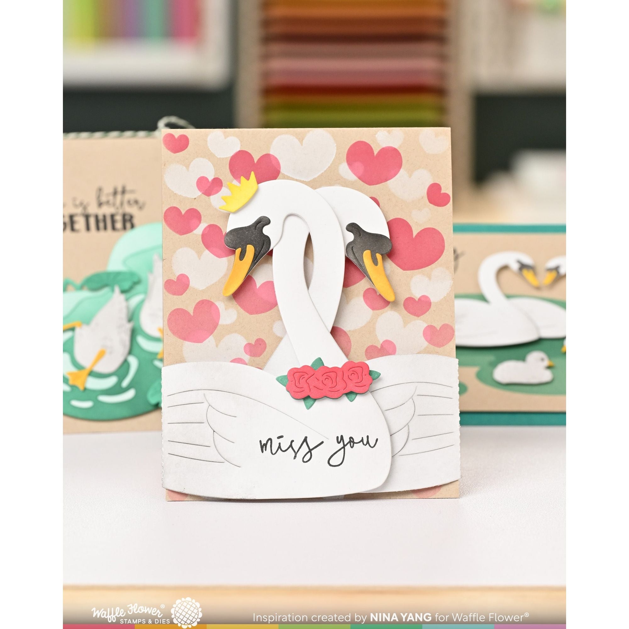 Waffle Flower Intertwined Swans Dies 421898 roses