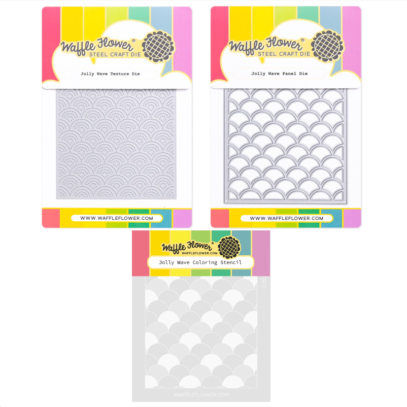 Waffle Flower Jolly Wave Texture Die Panel Die and Stencil Set