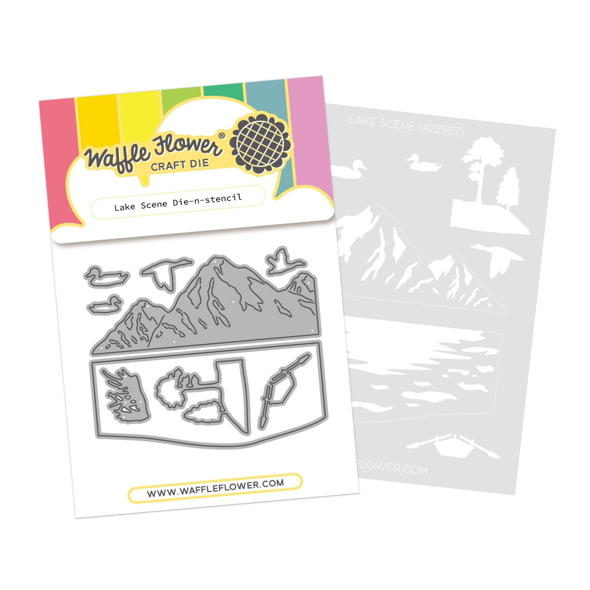 Waffle Flower Lake Scene Die-n-stencil and Reel In Die Set product image 1