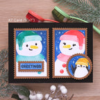 Waffle Flower Nesting Postage Collage Greetings Clear Stamps 422223 penguin
