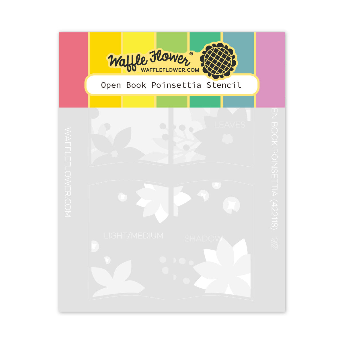 Waffle Flower Open Book Poinsettia Stencils 422118