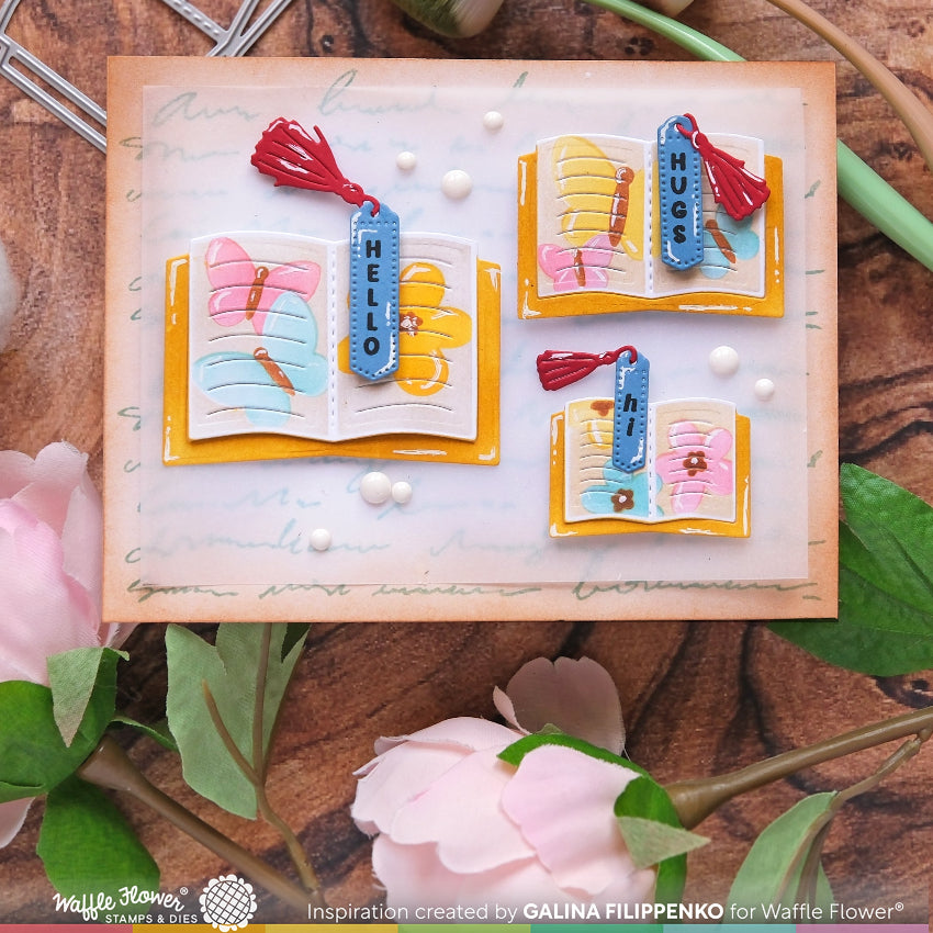 Waffle Flower Open Book Trio Butterfly Stencils 422217 books