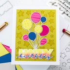 Waffle Flower Overlapping Happy Die-n-stencil 422103 balloons