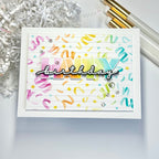 Waffle Flower Overlapping Happy Die-n-stencil 422103 birthday