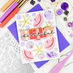 Waffle Flower Overlapping Hello Additions Clear Stamp and Die Set shells
