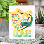 Waffle Flower Overlapping Love Die-n-stencil 422105 yellow