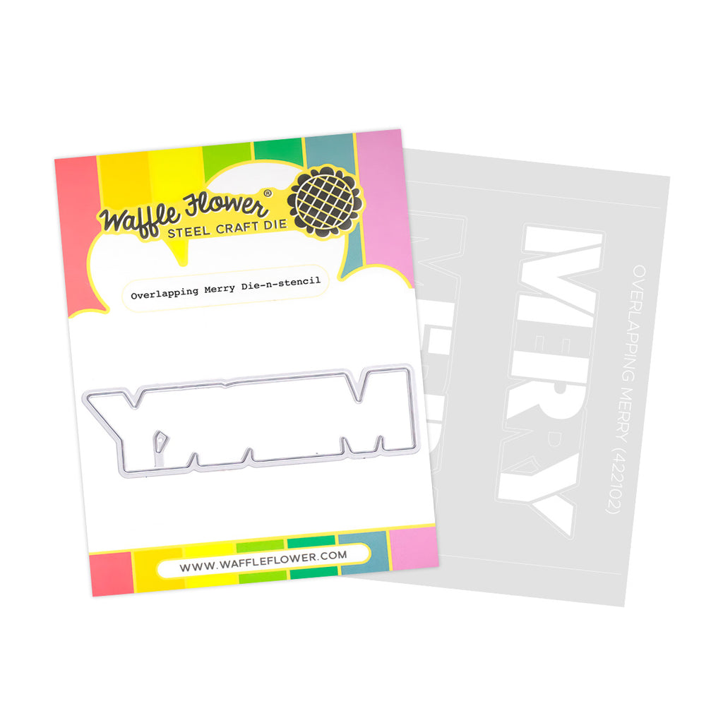 Waffle Flower Overlapping Merry Die-n-stencil 422102