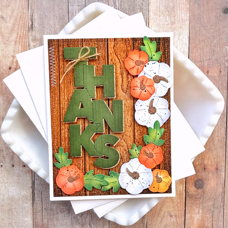 Waffle Flower Overlapping Vertical Thanks Word Die 422205 pumpkins