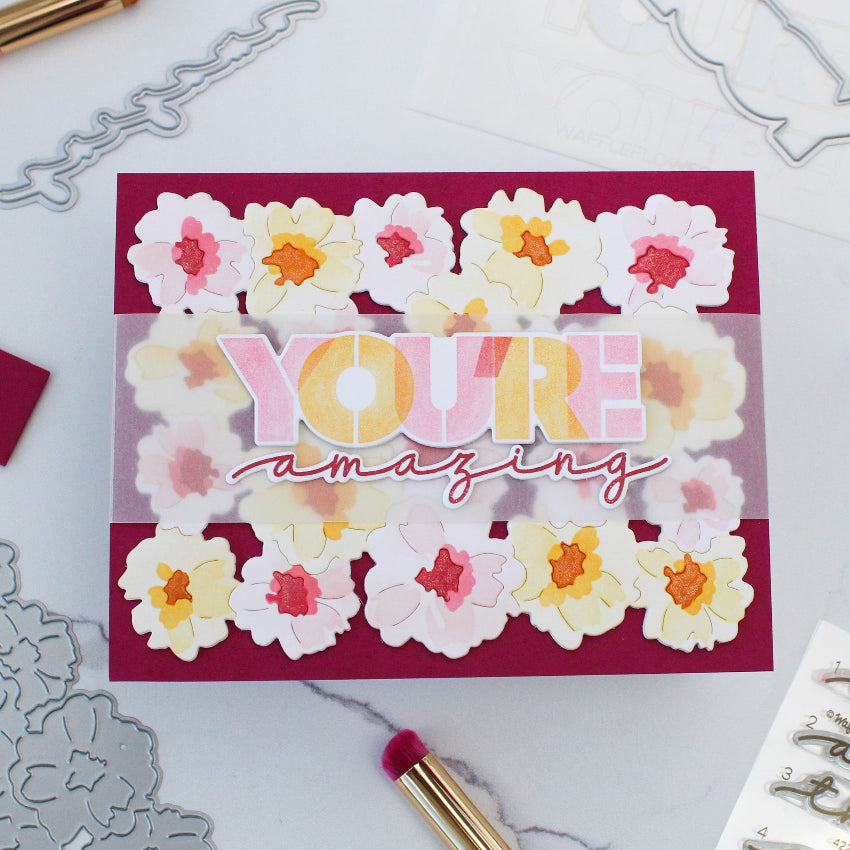 Waffle Flower Overlapping You're Die n stencil Set 422104 flowers