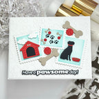 Waffle Flower Pawder Day Sentiments Matching Dies 422272 paw prints