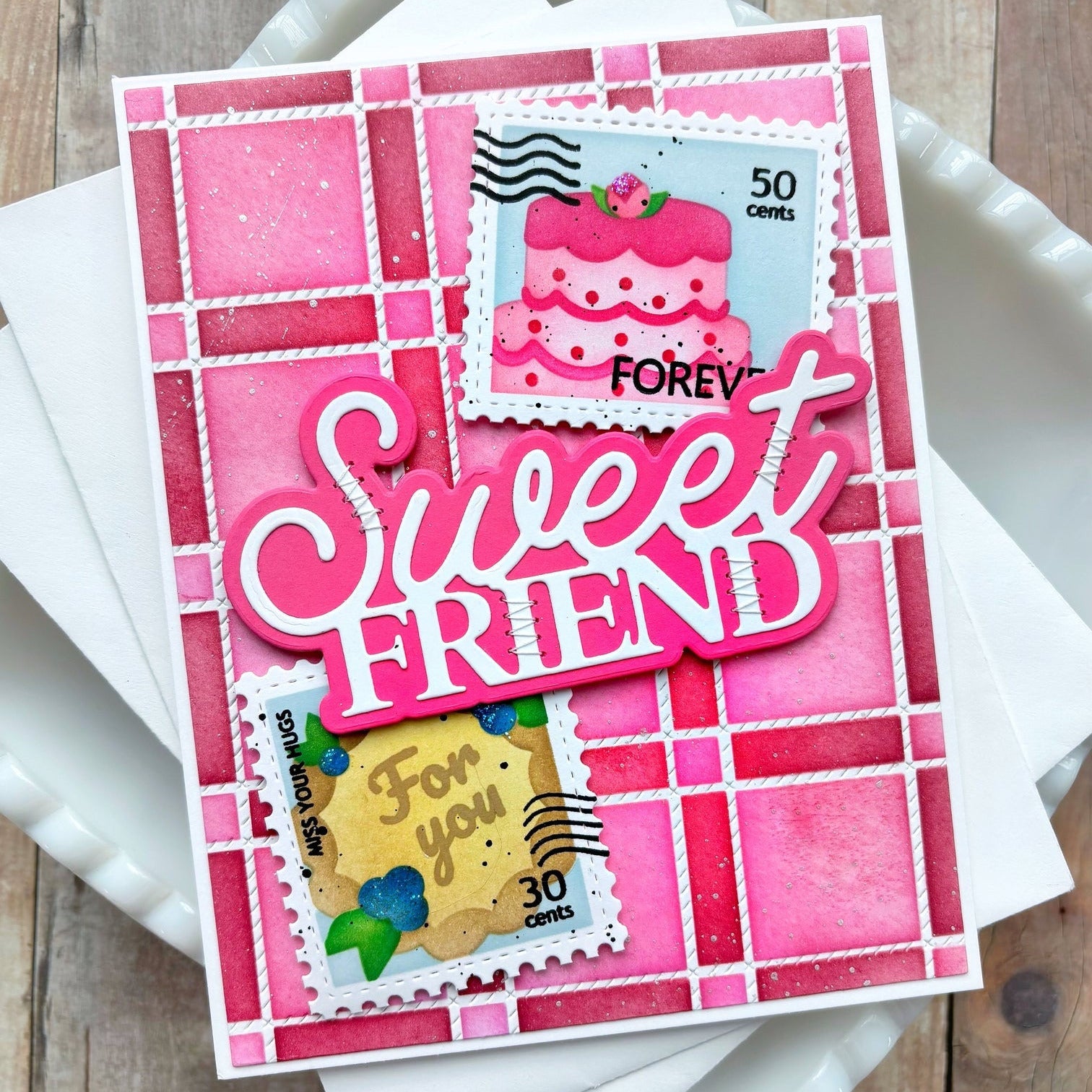 Waffle Flower Picnic Plaid Stencils 422233 pink 