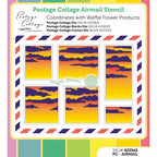 Waffle Flower Postage Collage Airmail Stencils 422562 layering guide