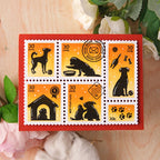 Waffle Flower Postage Collage Dog Silhouettes Clear Stamps 422297 paw prints