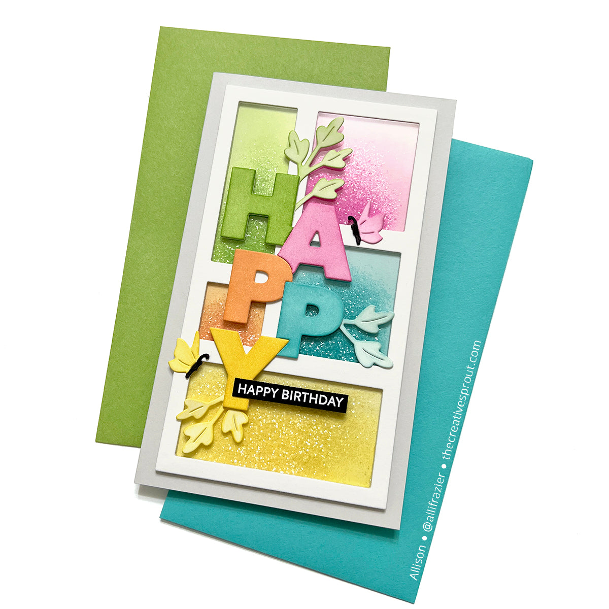 Waffle Flower Postage Collage Mini Slimline Block Stencil 421589 color block | color-code:ALT01