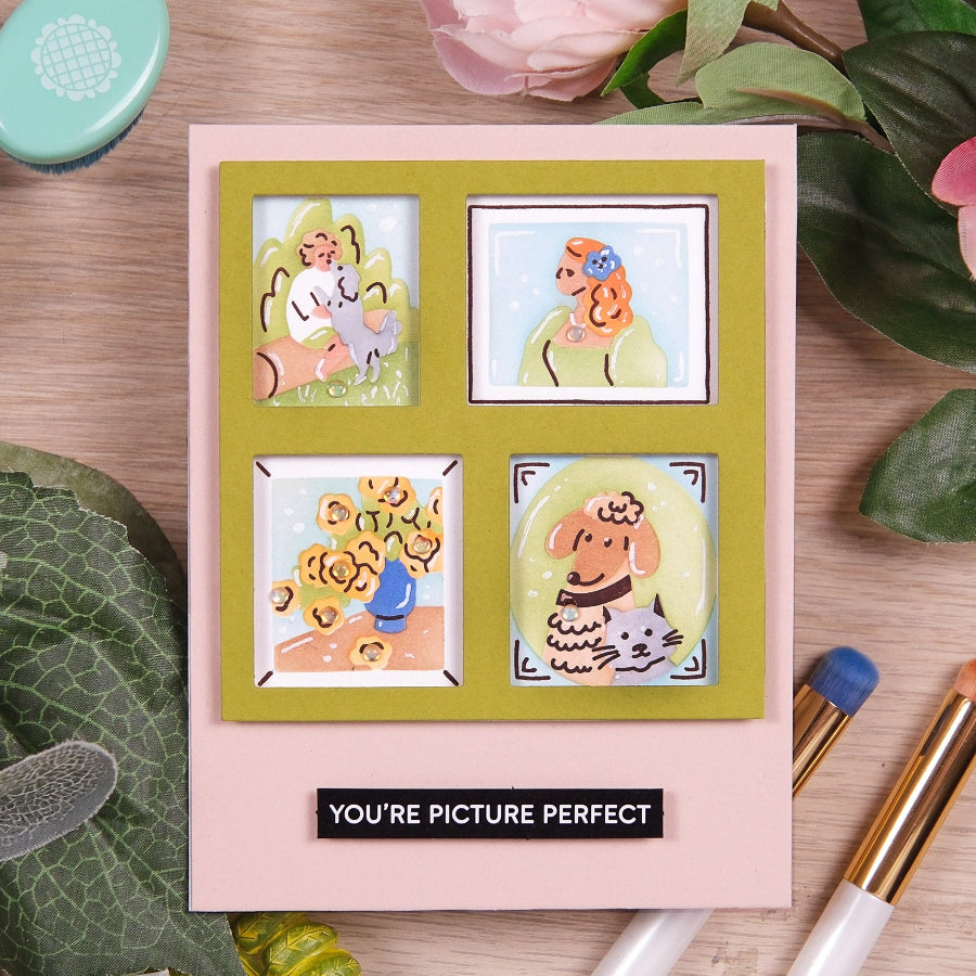 Waffle Flower Postage Collage Picture Perfect Detail Clear Stamps 422404 flowers