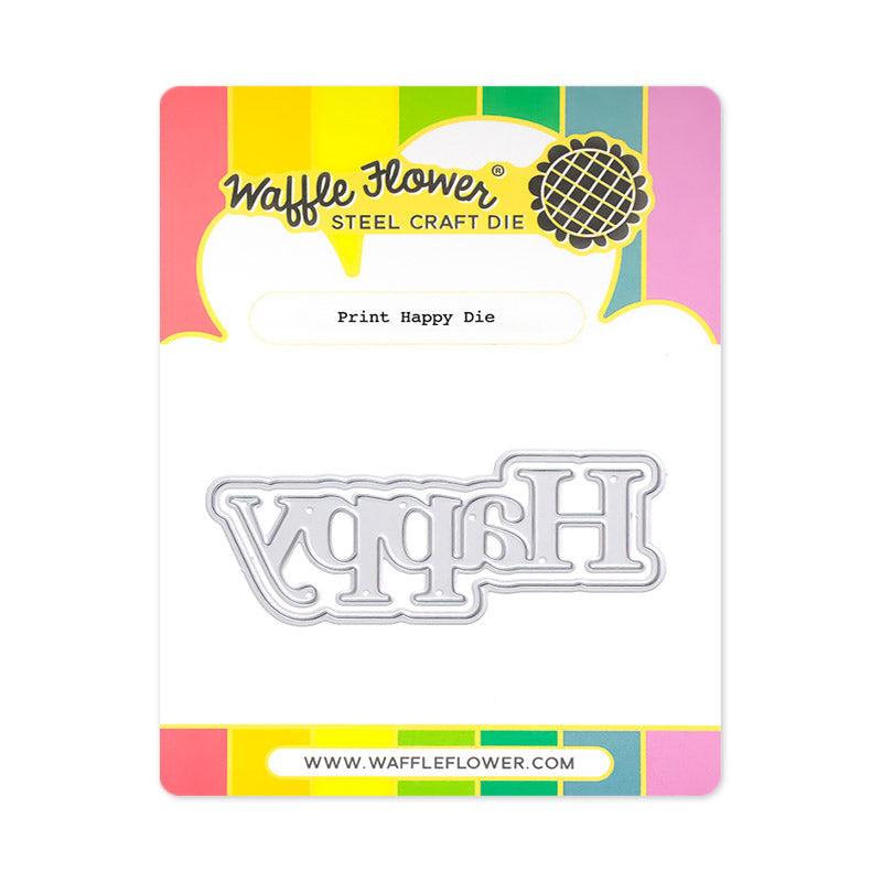 Waffle Flower Print Happy and Script Birthday Die Set image 1
