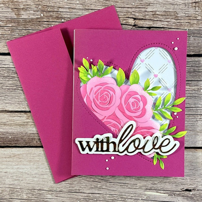 Waffle Flower Rose Bouquet Die 422314 love | color-code:ALT01