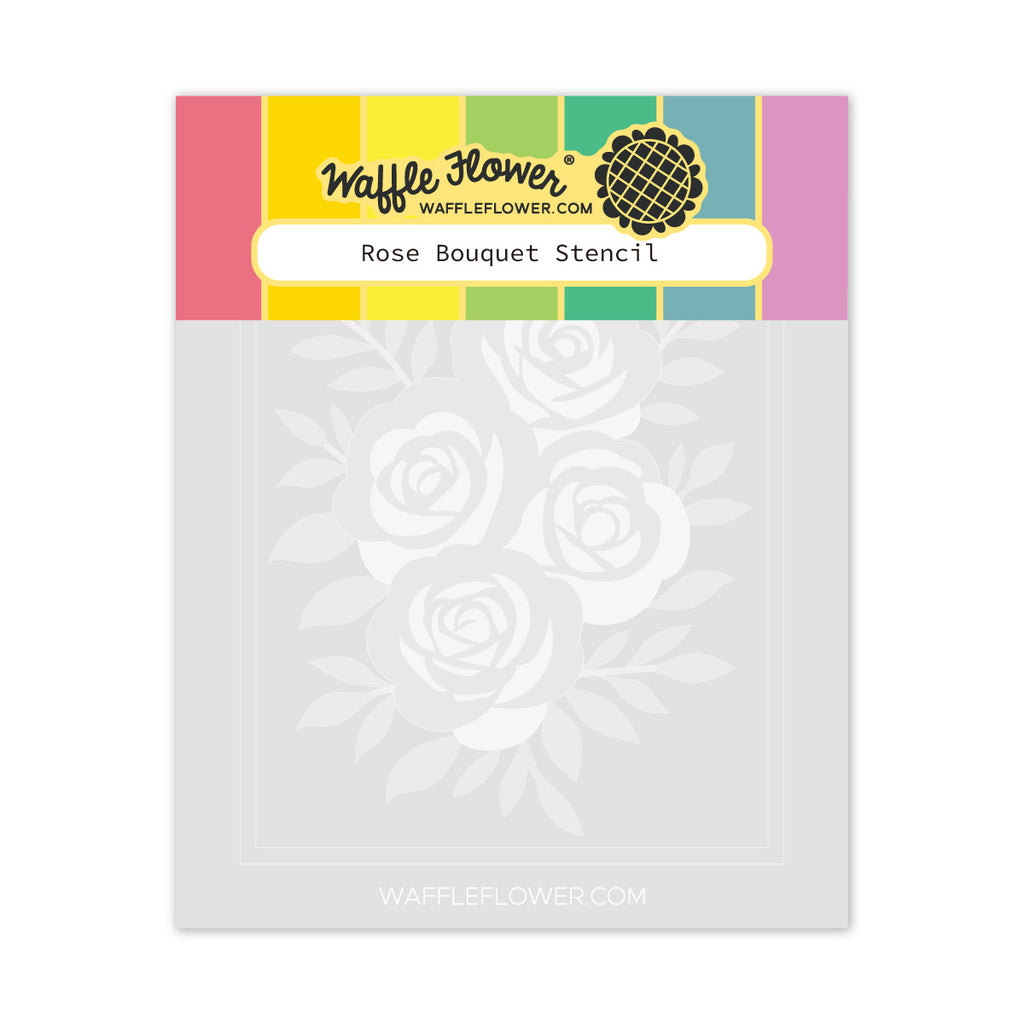 Waffle Flower Rose Bouquet Stencils 422313