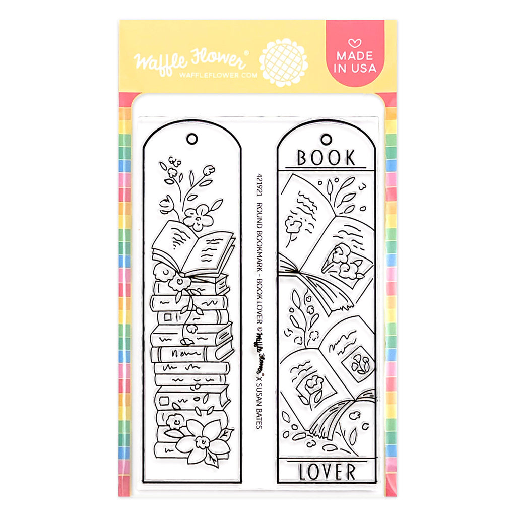 Waffle Flower Round Bookmark Book Lover Clear Stamps 421921