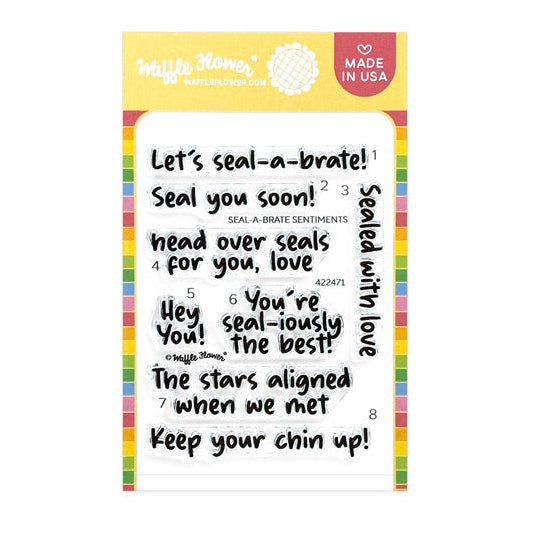 Waffle Flower Seal-a-brate Sentiments Clear Stamps 422471