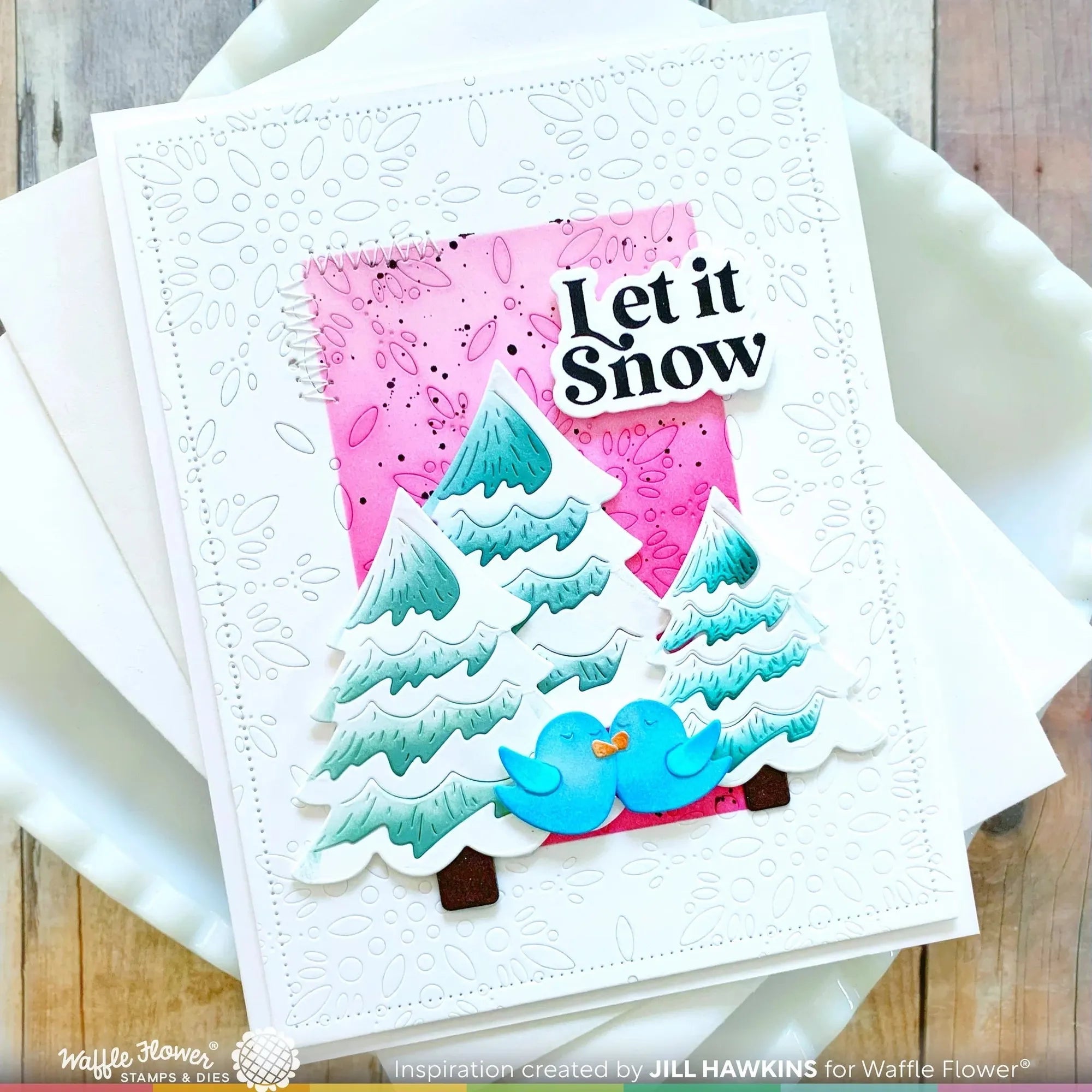 Waffle Flower Snow Cheer Sentiments Matching Dies 421792 snow