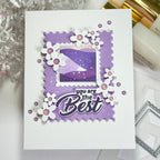 Waffle Flower Square Postage Wave Stencils 422533 you are the best card