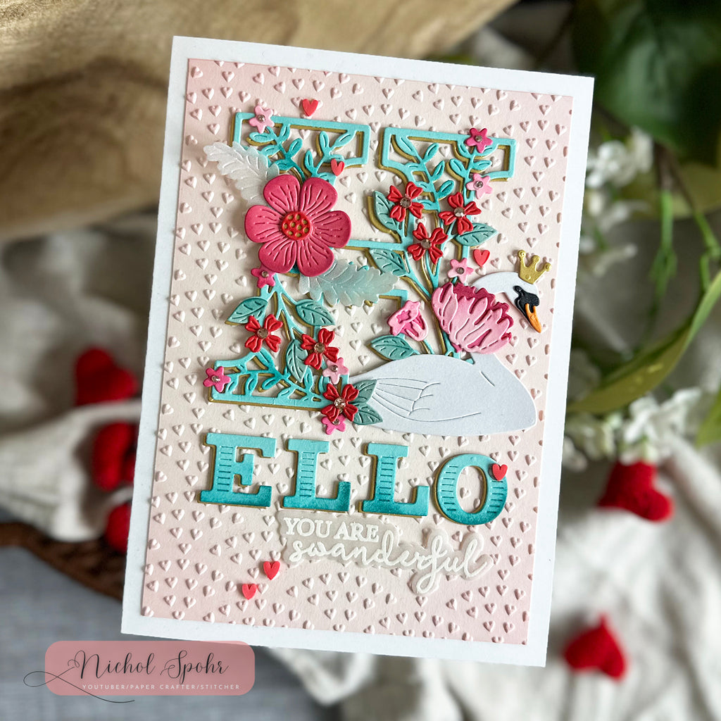 Waffle Flower Swanderful Matching Dies 421904 hello | color-code:ALT01
