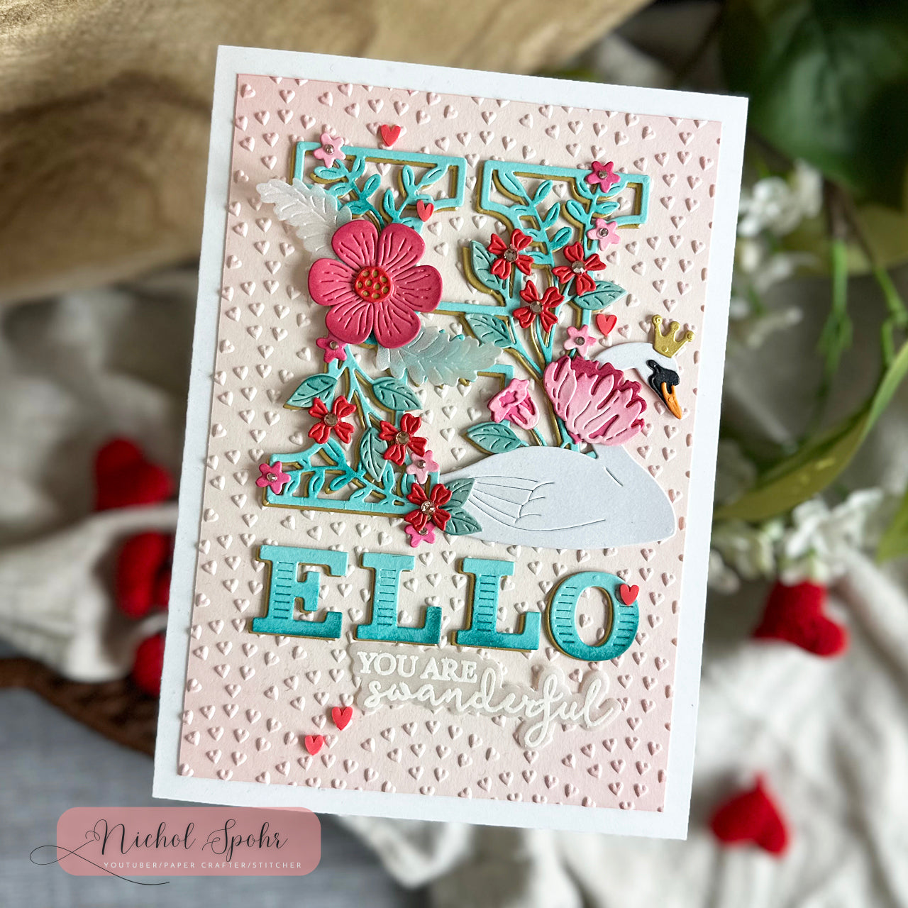 Waffle Flower Swanderful Matching Dies 421904 hello | color-code:ALT01