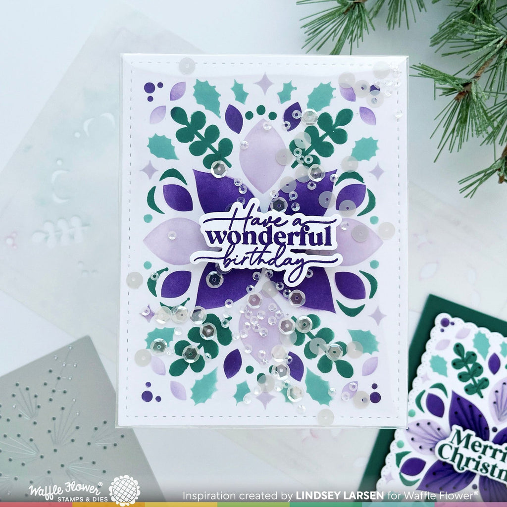Waffle Flower Sweet Lattice Sentiment Clear Stamps 421801