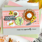 Waffle Flower Table Runner Die and Stencil Set thanksgiving