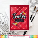 Waffle Flower Teacher Clear Stamps 420593 red
